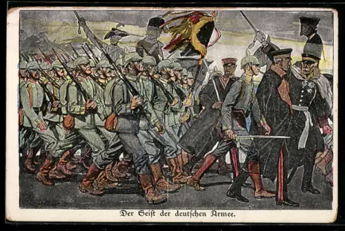 Künstler-AK Ernst Heilemann: Deutsche Soldaten marschieren
