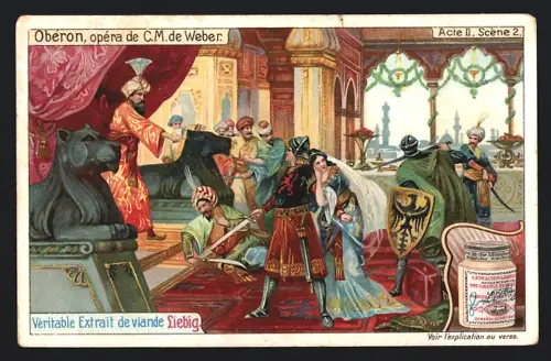 6 Sammelbilder Liebig, Serie Nr. 829: Obéron, Opéra de C. M. de Weber