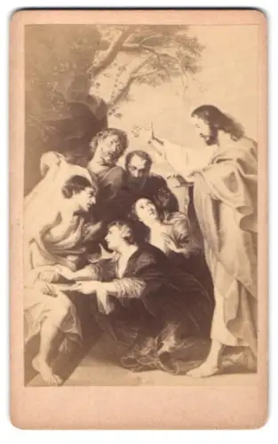 Fotografie unbekannter Fotograf und Ort, Auferweckung des Lazarus nach dem Gemälde von Rubens