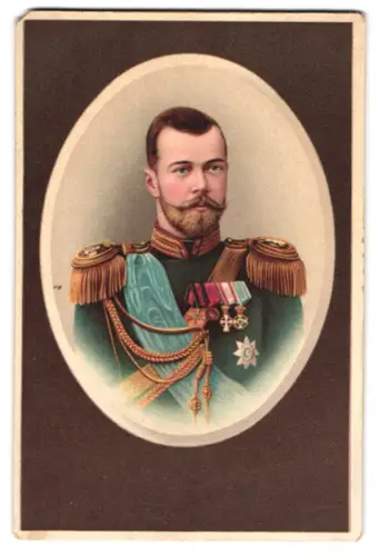 2 Lithographien Zar Nikolaus II von Russland und Alexandra Fjodorowna von Russland