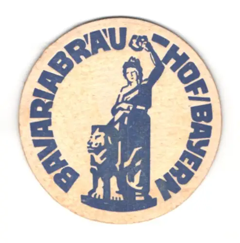 Bierdeckel Bavariabräu, Hof /Bayern, Bavaria mit Bierglas