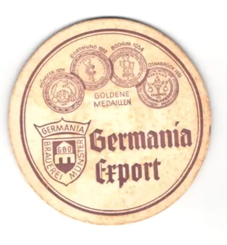 Bierdeckel Germania Brauerei Münster, Germania Export