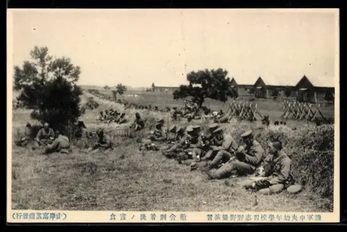 AK Japanische Soldaten im Manöver bei einer Pause