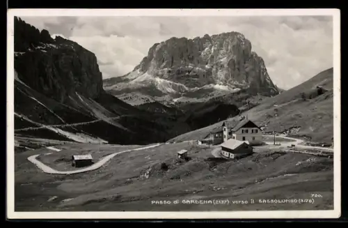 AK Passo di Gardena, Veduta verso il Sassolungo