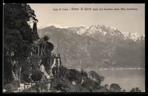 AK Ramo di Lecco /Lago di Como, Vista dal Giardino della Villa Serbelloni