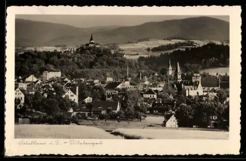 AK Friedland im Sudetengau, Ortsansicht aus der Vogelschau