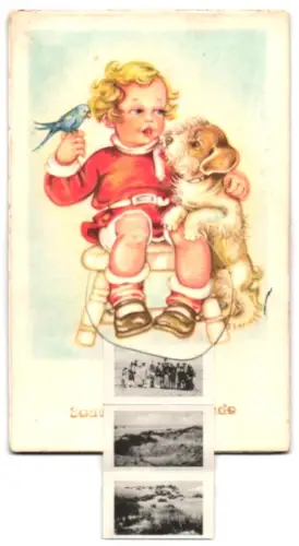 Leporello-AK Westende, Verschiedene Partien am Strand, Menschen in Badeanzügen