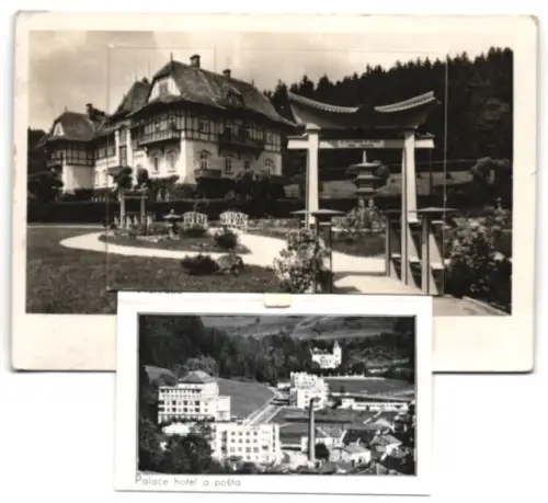 Leporello-AK Luhacovice, Správa lázní a Smetanuv dum, Przská ctvrt Miramonti, Prehrada