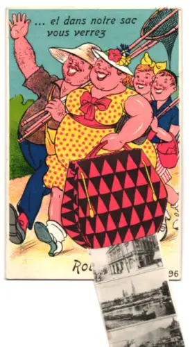 Leporello-AK Rouen, Le Palais du Justice, l`Église et le monument Jeanne d`Arc