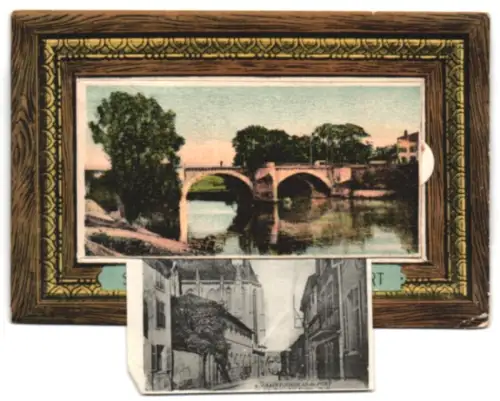 Leporello-AK Saint-Nicolas-du-Port, Place de la République, Hôtel de Ville, Rue de la Ruelle