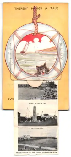 Leporello-AK Lowestoft, Swing Bridge, Pier Entrance, Fish Market