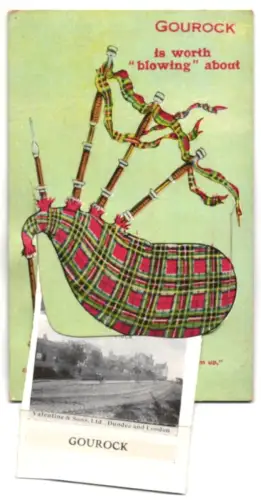 Leporello-AK Gourock, Pier Head, Children`s Pond, Bay