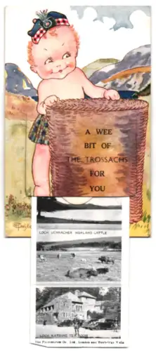 Leporello-AK The Trossachs, Loch Achray, Brig O` Turk, Pier