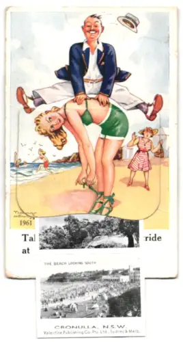 Leporello-AK Cronulla, Surf Pavilion, Railway Station, Gunnamatta Bay