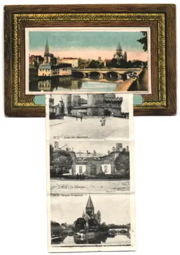 Leporello-AK Metz, La Moselle, Hotel des Postes, Porte des Allemands