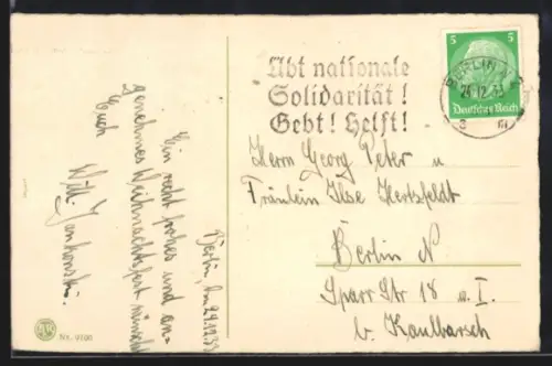 AK Propagandastempel Berlin, Übt nationale Solidarität! Gebt! Helft!