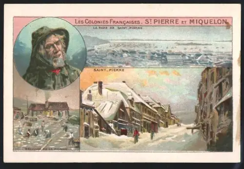 Sammelbild Cambrai, Arlatte & Co Chicorée Bleu-Argent, Les Colonies Francaises, St. Pierre