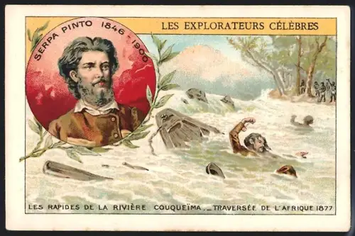 Sammelbild Cambrai, Arlatte & Cie Chicorée Bleu-Argent, Explorateur Serpa Pinto 1877