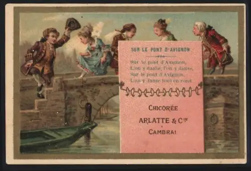 Sammelbild Cambrai, Arlatte & Cie Chicorée Bleu-Argent, Sur Le Pont D`Avignon