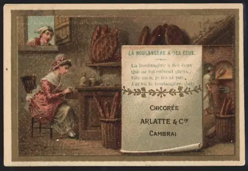 Sammelbild Cambrai, Arlatte & Cie Chicorée Bleu-Argent, La Boulangere A Des Ecus