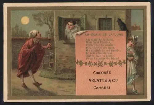 Sammelbild Cambrai, Arlatte & Cie Chicorée Bleu-Argent, Au Claire de la Lune