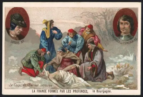 Sammelbild Cambrai, Arlatte & Cie Chicorée Bleu-Argent, Le Corps de Charles retrouve