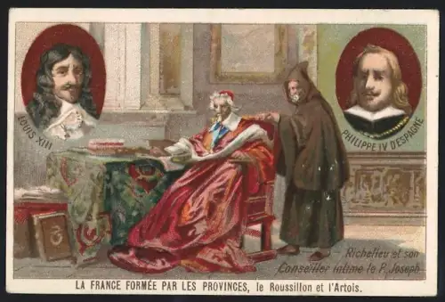 Sammelbild Cambrai, Arlatte & Cie Chicorée Bleu-Argent, Richelieu et son Conseiller intime le P. Joseph