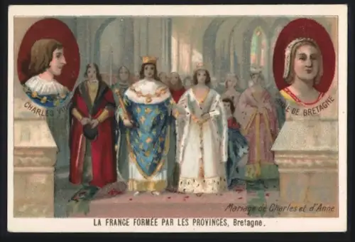 Sammelbild Cambrai, Arlatte & Cie Chicorée Bleu-Argent, Mariage de Charles et d`Anne