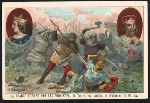 Sammelbild Cambrai, Arlatte & Cie Chicorée Bleu-Argent, Philippe Auguste a Bouvines