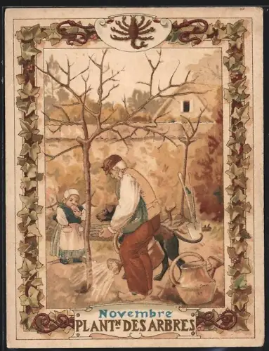 Sammelbild Cambrai, Arlatte & Cie., La Chicorée Bleu-Argent, Plantn. des Arbres