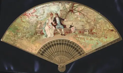 Sammelbild Cambrai, Arlatte & Cie., Chicorée Bleu-Argent, Paar auf einer steinernen Parkbank