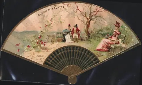 Sammelbild Cambrai, Arlatte & Cie., La Chicorée Bleu-Argent, Paar im Park