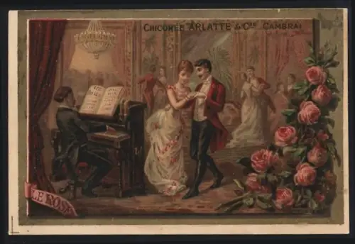 Sammelbild Cambrai, Arlatte & Cie., Chicorée Bleu-Argent, Paar beim Tanz zum Klavierspiel