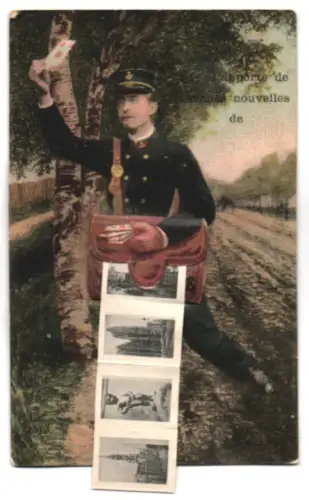 Leporello-AK Bruxelles, Hotel De Ville, Postbote