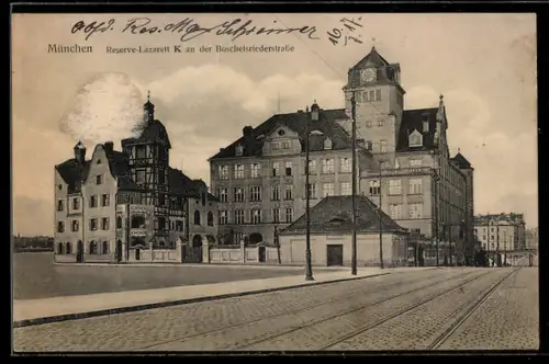 AK München, Reserve-Lazarett K an der Boschetsriederstrasse