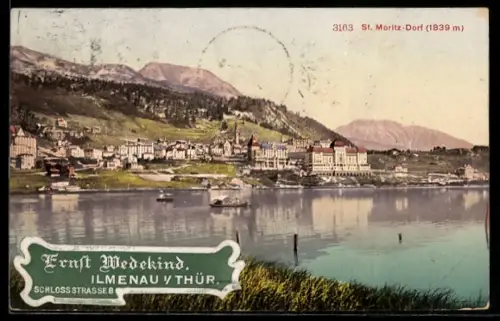 AK St Moritz-Dorf, Panorama am See