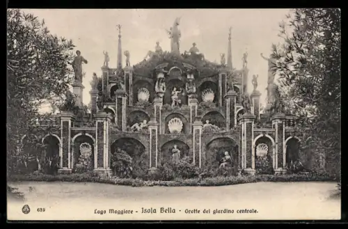 AK Isola Bella /Lago Maggiore, Grotte del giardino centrale