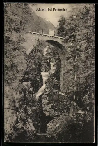 AK Pontresina, Schlucht bei Pontresina