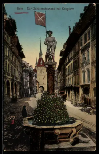 AK Bern, Der Schützenbrunnen mit Käfigturm