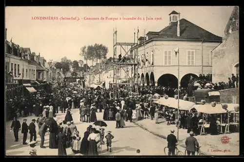 AK Londinières /Seine-Inf., Concours de Pompes à incendie du 3 Juin 1906