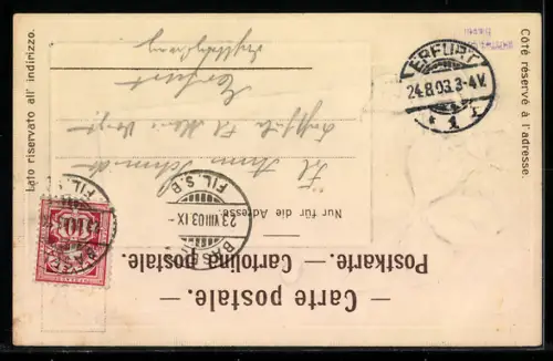 AK Basel, Mittlere Rheinbrücke mit Münster