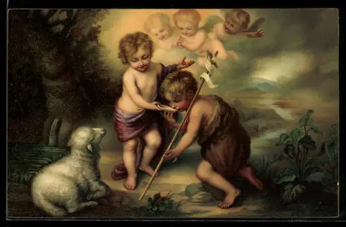 Künstler-AK Stengel & Co.: Los Ninos de la Concha, B. E. Murillo