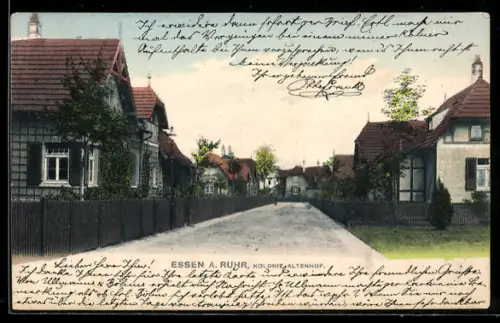 AK Essen a. Ruhr, Strassenpartie in der Kolonie Altenhof