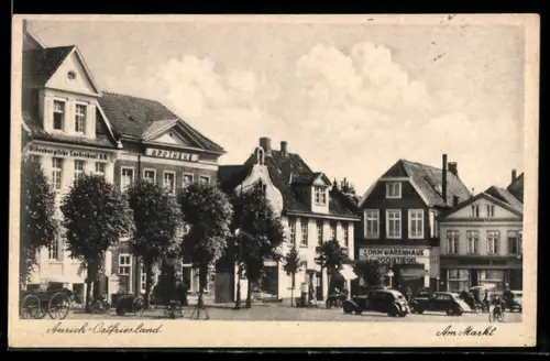 AK Aurich /Ostfriesland, Schuhgeschäft am Markt