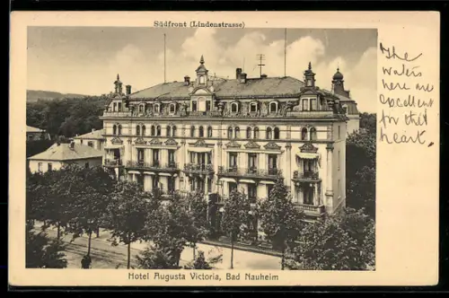 AK Bad Nauheim, Hotel Augusta Victoria, Lindenstrasse