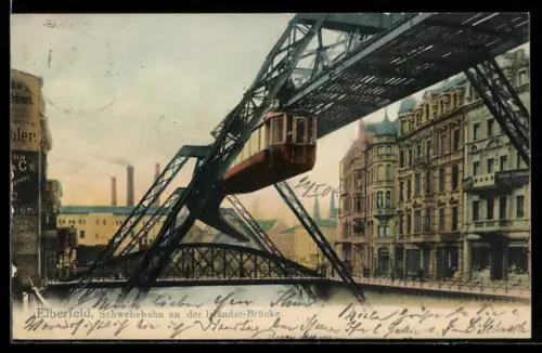 AK Elberfeld, Schwebebahn an der Isländer-Brücke