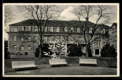 AK Friedberg i. H., Vorderseite des städt. Bürgerhospitals (Krankenhaus)