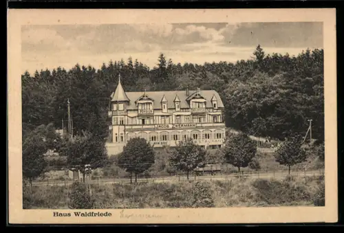 AK Bad Homburg v. d. H., Hotel Haus Waldfriede Jakob Zwermann