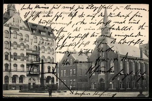 AK Bremerhaven, Siegesplatz mit Kirche