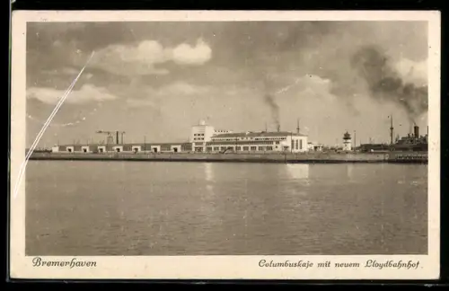 AK Bremerhaven, Columbuskaje, neuer Lloydbahnhof